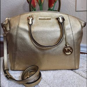 Michael Kors Gold Large Riley Satchel